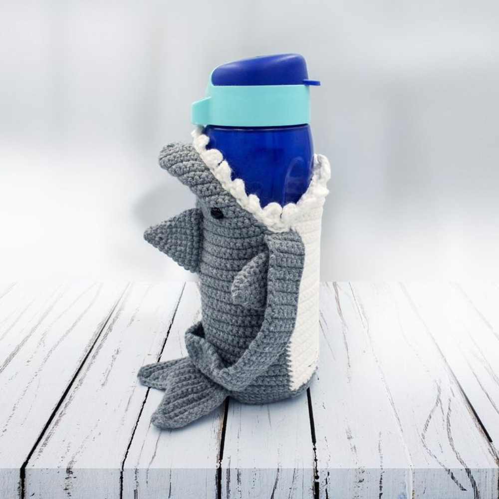 Shark Hug Bottle Cozy Crochet Pattern