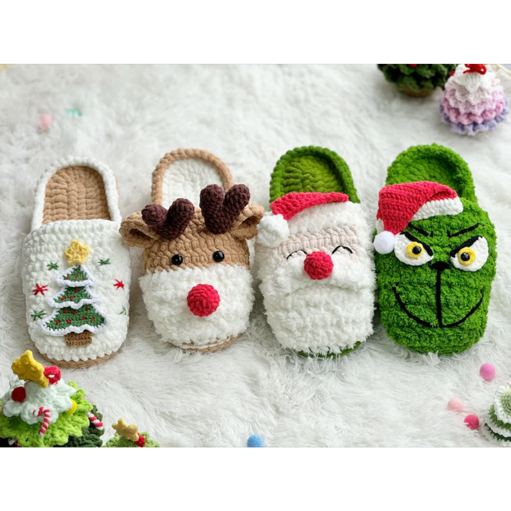 Reindeer Slippers Crochet Pattern