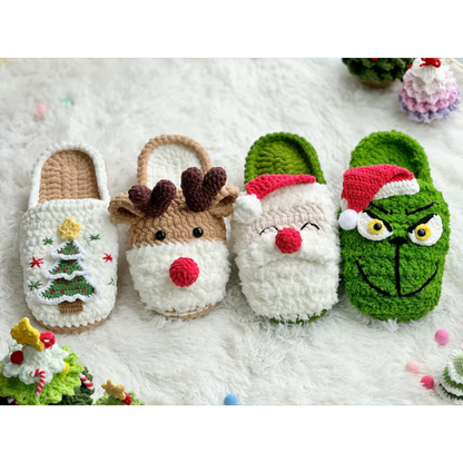 Reindeer Slippers Crochet Pattern