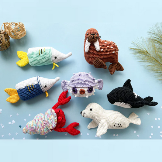 Wild Sea Animal Crochet Pattern Set