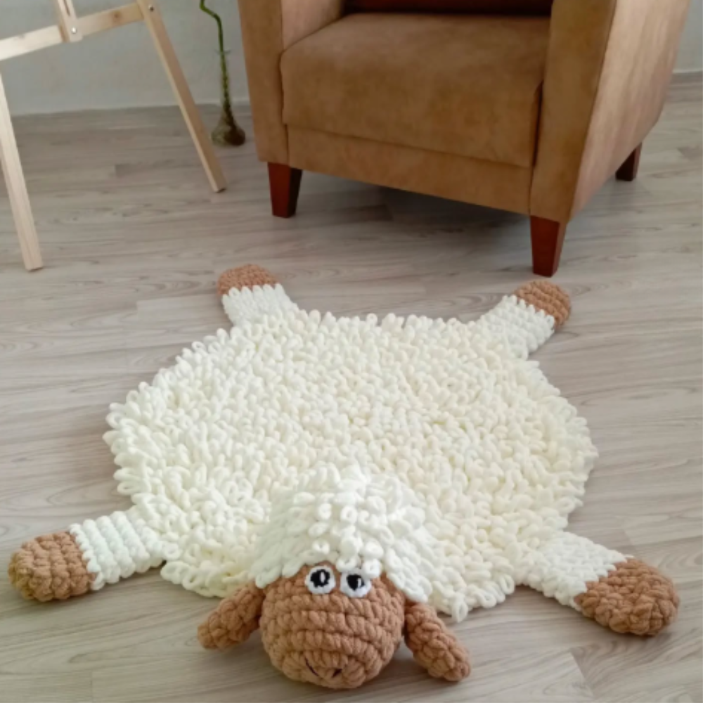Fluffy Sheep Mat Crochet Pattern