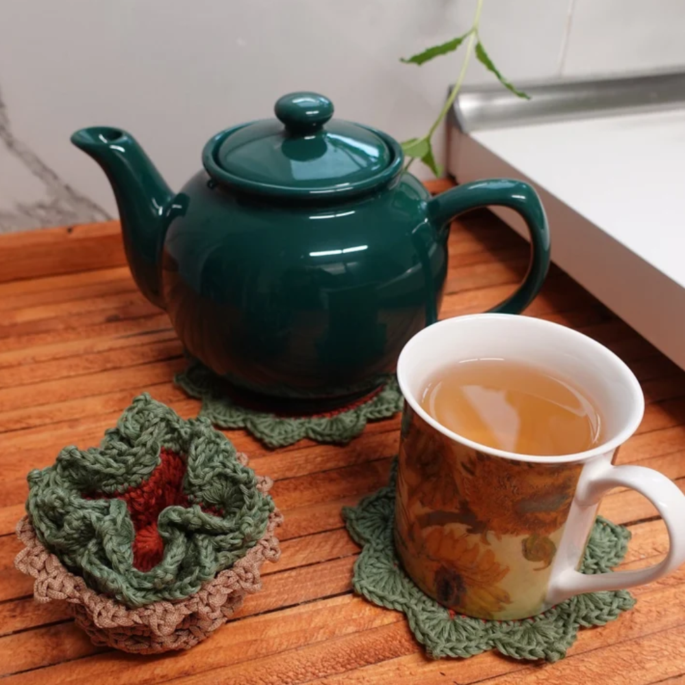 Rustic Bloom Coaster Crochet Pattern