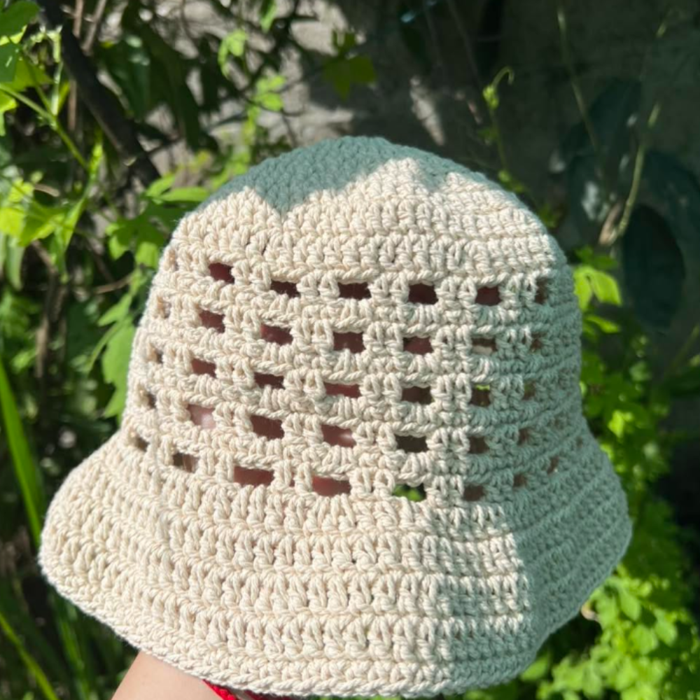 Breezy Blocks Bucket Hat  Crochet Pattern