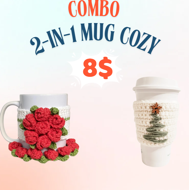 2-IN-1 Merry Bloom Mug Cozy Crochet Pattern