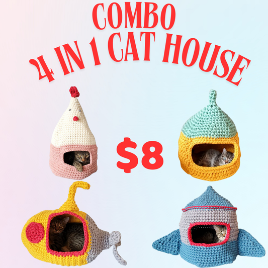 4-in-1 Cat House Crochet Pattern