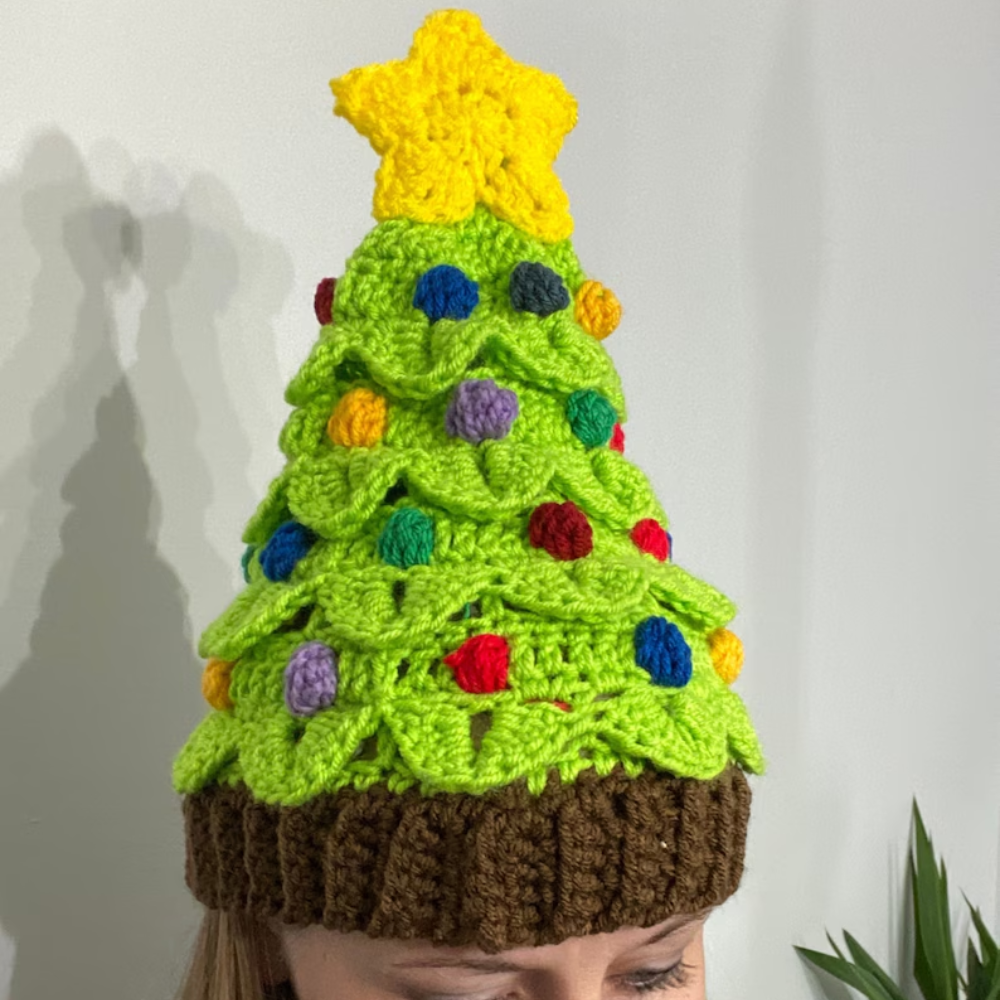 Christmas Tree Beanie Crochet  Pattern