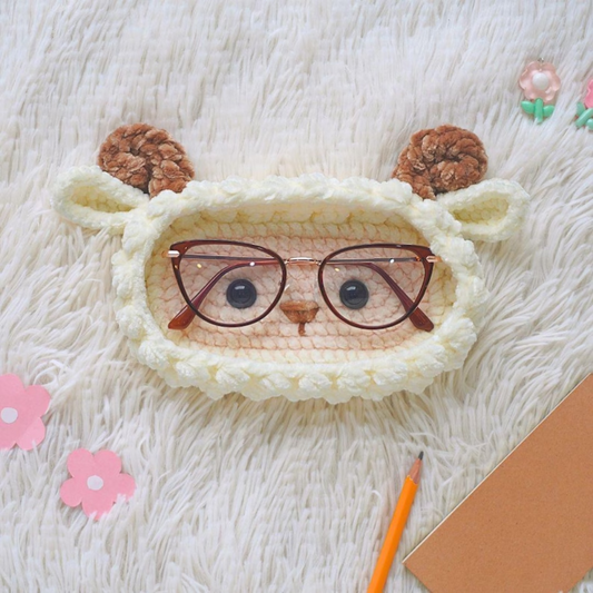 Sheep Eyeglasses Holder Crochet Pattern