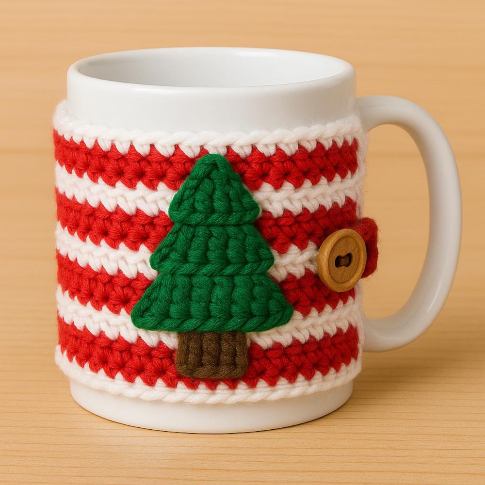 Easy Christmas Coffee Mug Cozy Crochet Pattern
