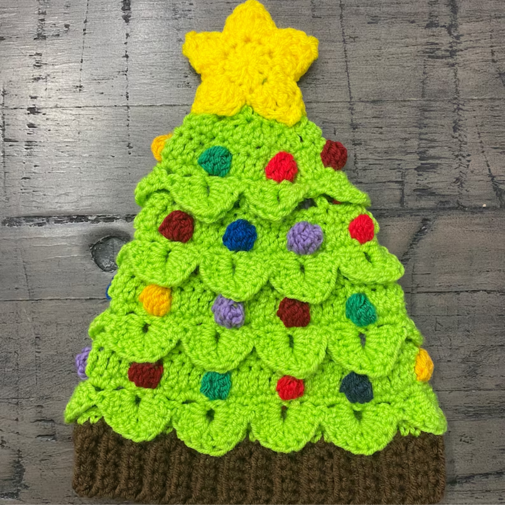 Christmas Tree Beanie Crochet  Pattern