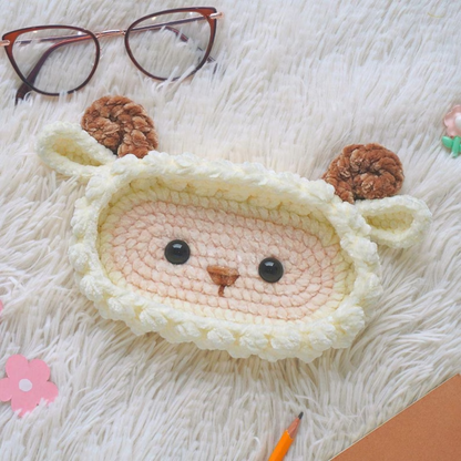 Sheep Eyeglasses Holder Crochet Pattern