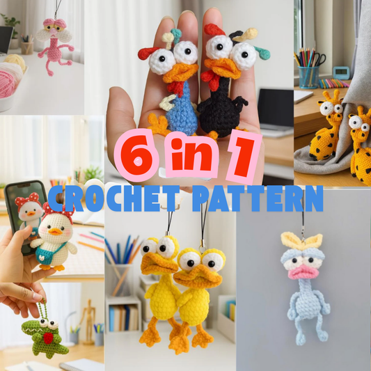 6 in 1  Keychain Crochet pattern