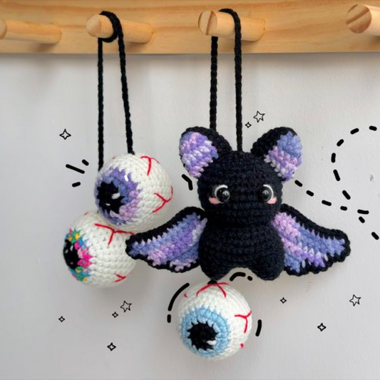 Spooky Bat & Eyeballs Crochet Pattern