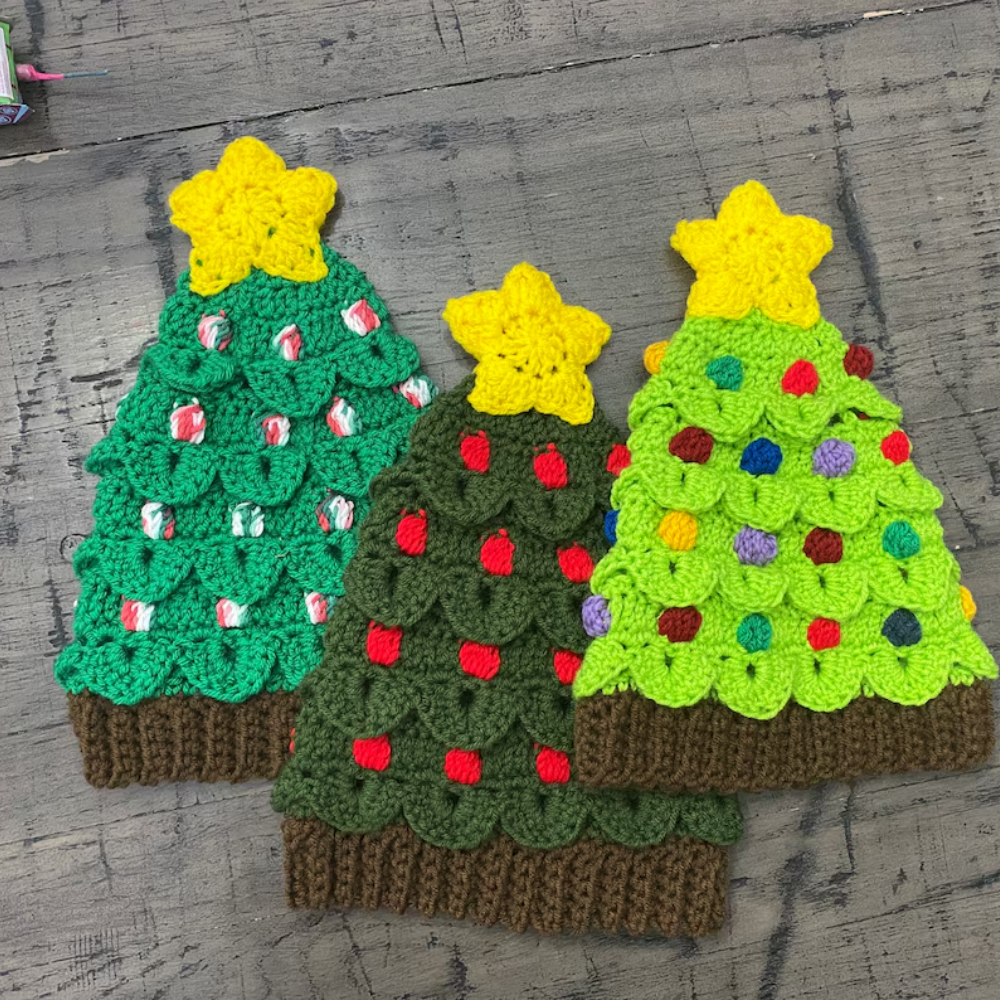 Christmas Tree Beanie Crochet  Pattern