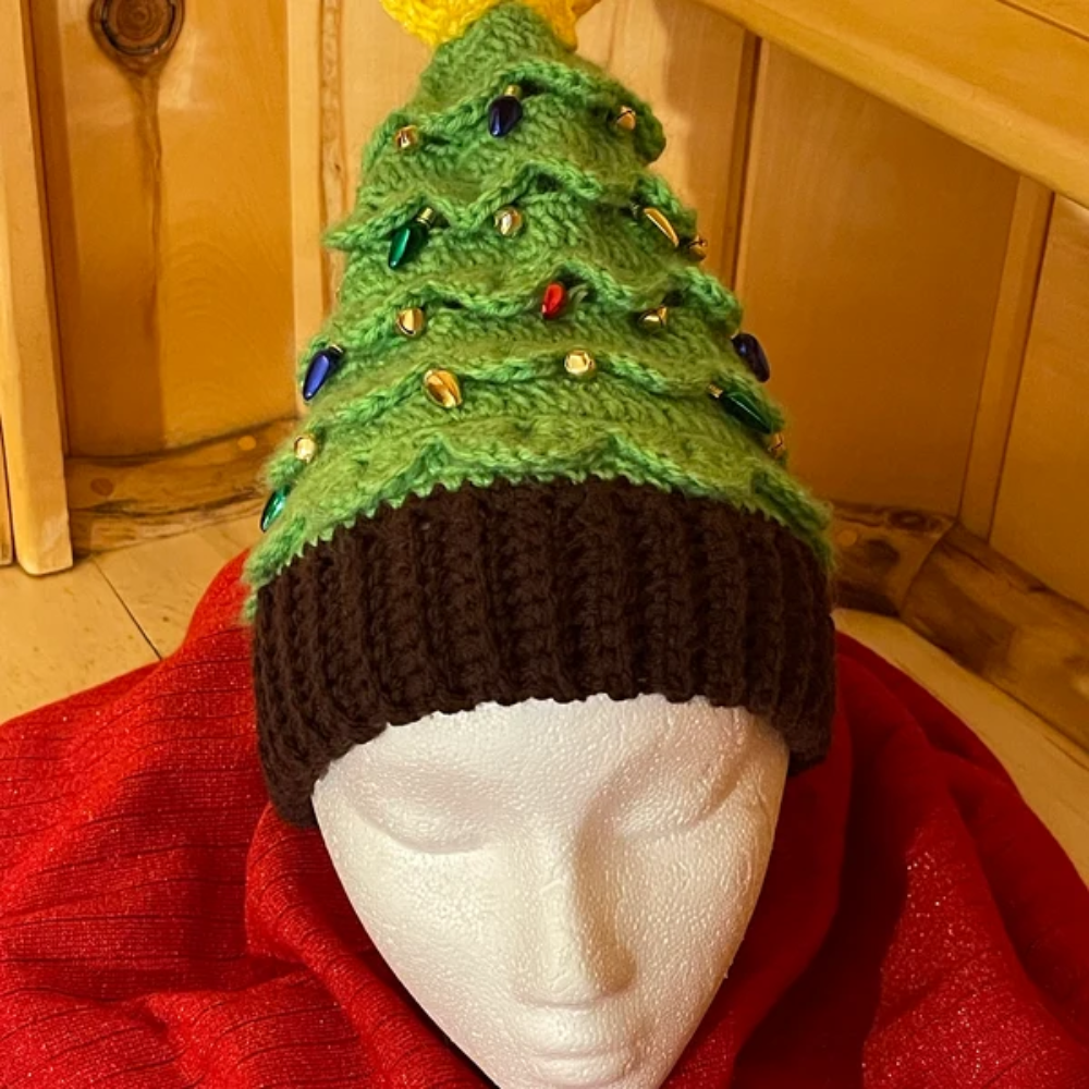 Christmas Tree Beanie Crochet  Pattern