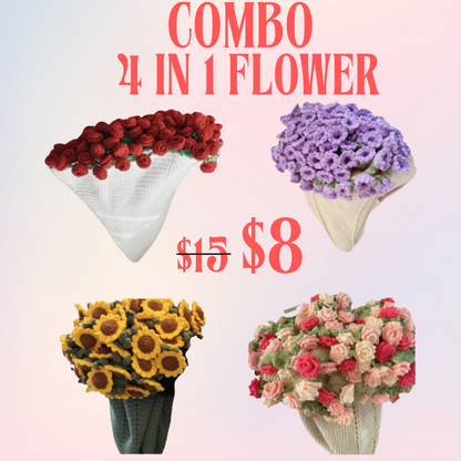 4-in-1 Colorful Harmony Flower Crochet Pattern