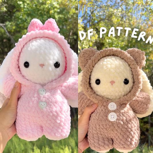 Teddy & Cotton Bunny 2 in 1 Crochet Pattern