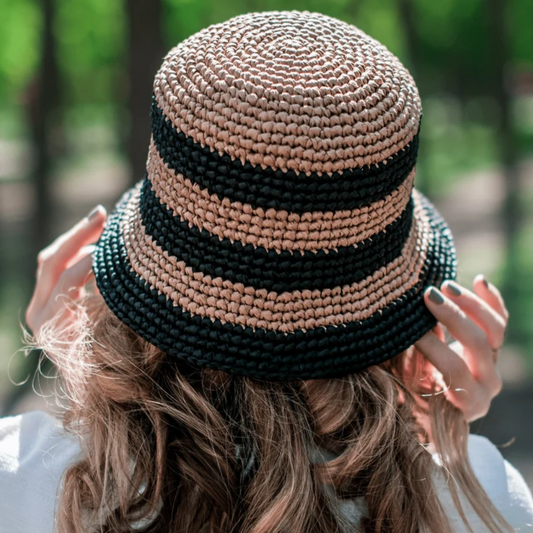 Mocha Stripe Bucket Hat Crochet Pattern